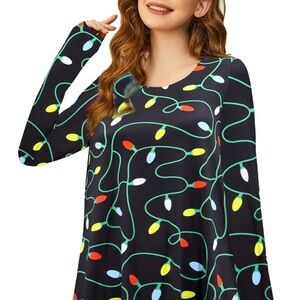 New size medium Christmas ugly dress lights holiday pajamas sweater women’s